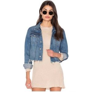 GRLFRND Cara Cropped Denim Jacket in London Calling Color sz XS WORN ONCE
